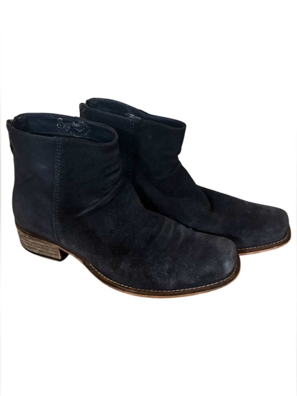 Seychelles Weekenders Black Suede Leather Zip Ankle Boots Size 9